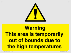 Warning This area is temporarily out of bounds due to the high temperatures